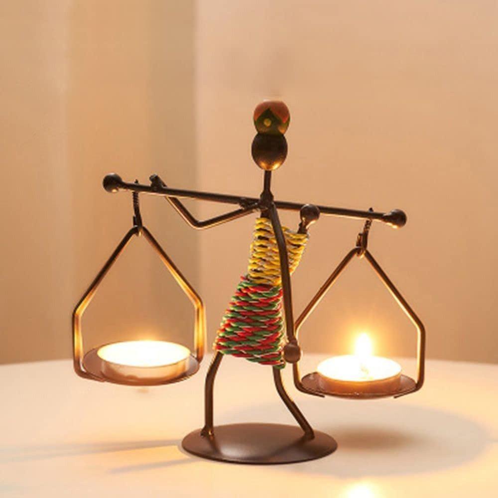 Vintage Metal Candlestick Handmade Iron Candle Holder Creative Crafts Miniature Wrought Holder
