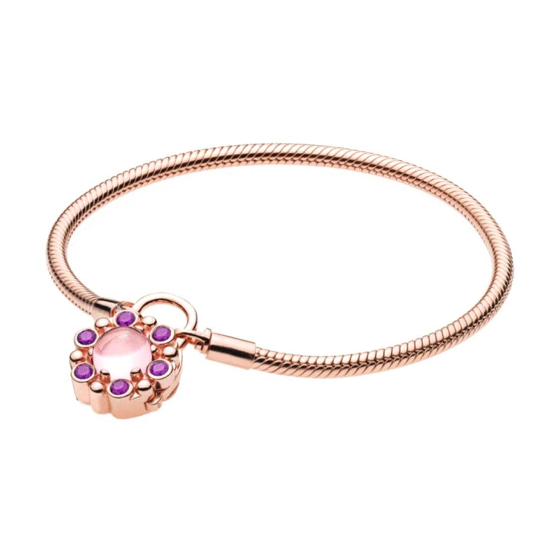 Pandora Flower Decoration 925 Silver Bracelet Women bracelet Rose-Gold 587635NPM Box,18cm