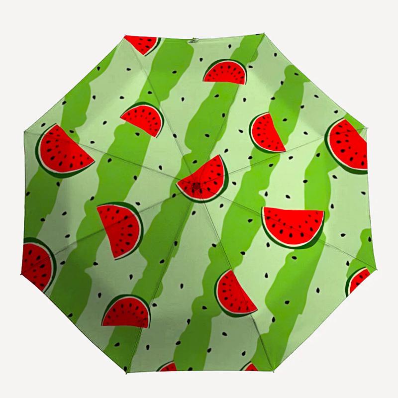 1pc Watermelon Slice Pattern Folding Umbrella | Elegant Design, Fashionable Accessory, Durable Construction, Sturdy Ribs yy251107033