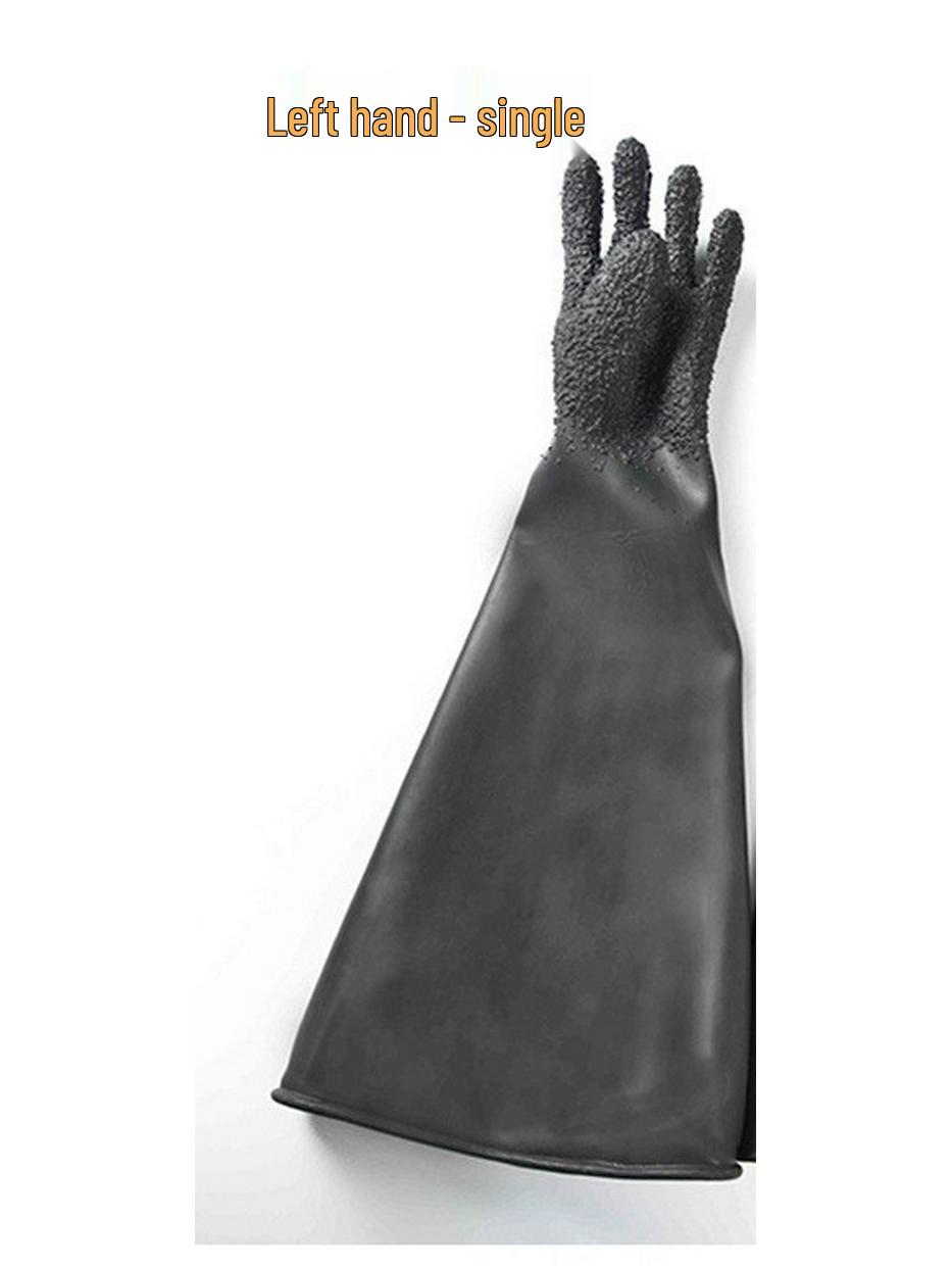 

65cm Black Latex Sandblasting Gloves - Industrial Wear-Resistant, Thickened Rubber