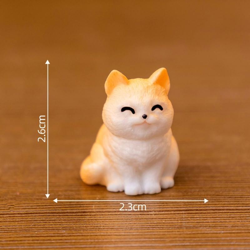 12PCS Simulation Resin Cats Model Figurine Safe Desktop Ornament Accessories For Creative Garden Landscape Display