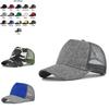 Cl761-1 Black Cotton Baseball Cap Breathable Sun Hat Adjustable Size For Men And Women