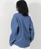 Deumakeu Mock Neckline Boxy Fit T-Shirt Blue