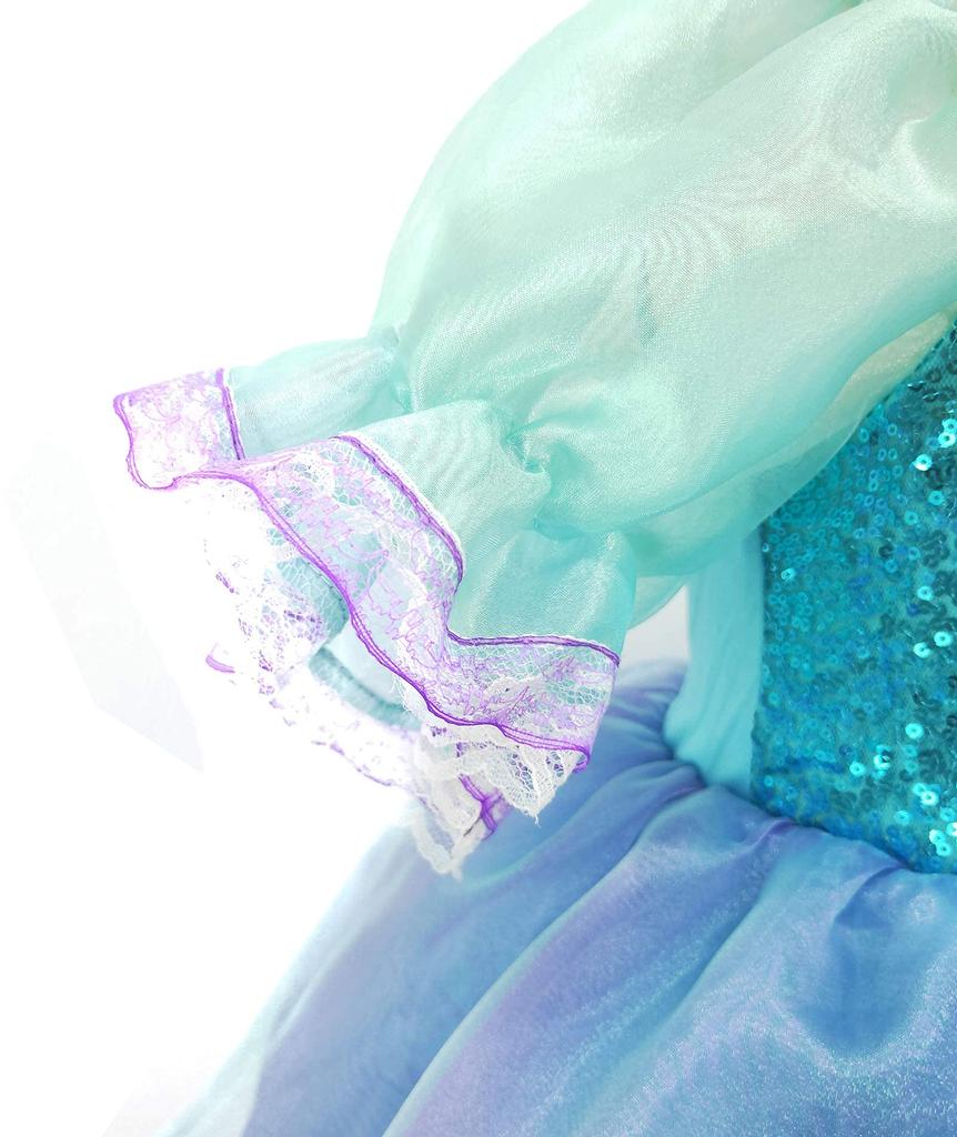 [TYHTYM] Ariel Dress, Kids' Princess Dress (Little Mermaid-style Dress + Headband), 2-Piece Set, Light Blue Dress, Ariel Kids Costume, Event Costume,