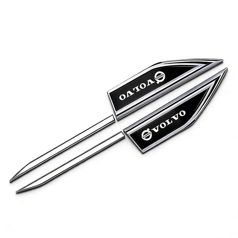 

2PCS Car Stickers Badge Stainless steel 3D Decorative Blade Style Accessories For Volvo XC40 XC60 XC70 XC90 V40 V50 V60 V70 V90