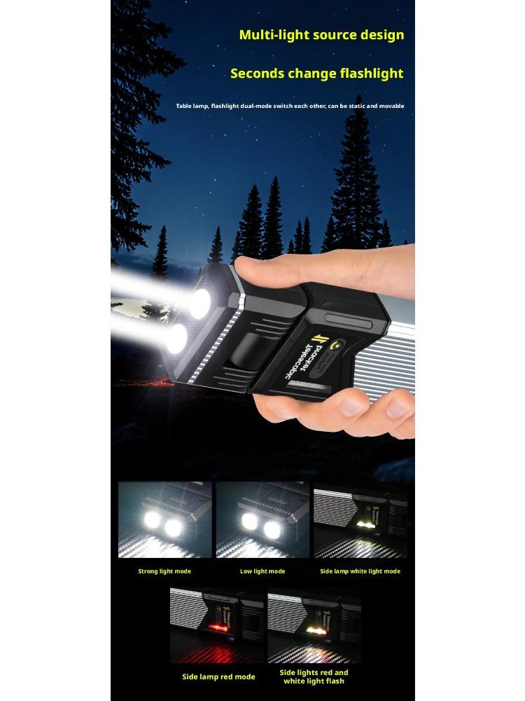 LED Magnetic Work Light Retractable 180° Rotatable Multi-Functional Flashlight for Outdoor Camping Inspection