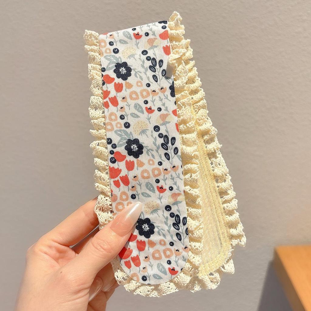 Floral Knit Choppy Bangs Sticker Headband for Women – Non-Slip Hair Magic for Washing Face.