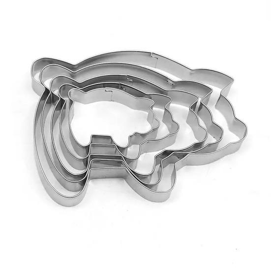 5 Stück/Set Edelstahl Donut Keks Ausstecher Doppelseitiges Backwerkzeug Geprägter Donut Maker Süßes Brot Gebäckform Küchenwerkzeug