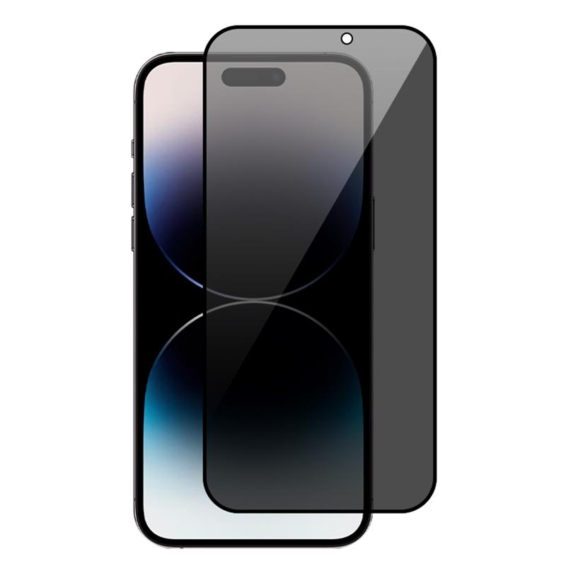 

RURIHAI For iPhone 15 Pro Anti-spy Silk Printing Black Edge Screen Protector Full Cover High Aluminium-silicon Glass Film Type A