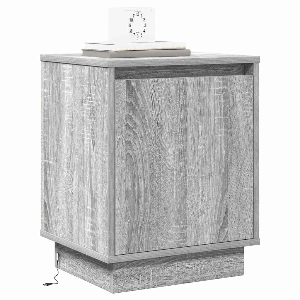 Nightstand Gray 39 x 34.5 x 50 cm Engineered Wood