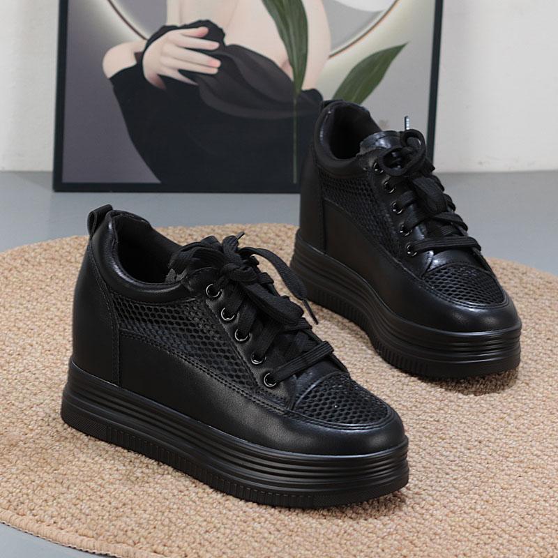 Fashion 7CM Women White Sneakers Platform Shoes Woman Pumps Autumn Tennis Shoes Summer Heels Shoes Height Increasing