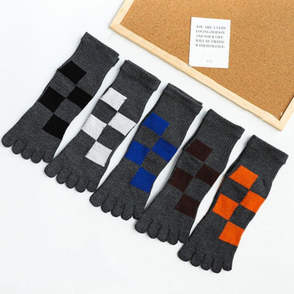 

Спортивные клетчатые носки для бега и футбола, носки с пятью пальцами, короткие носки, мужские спортивные носки