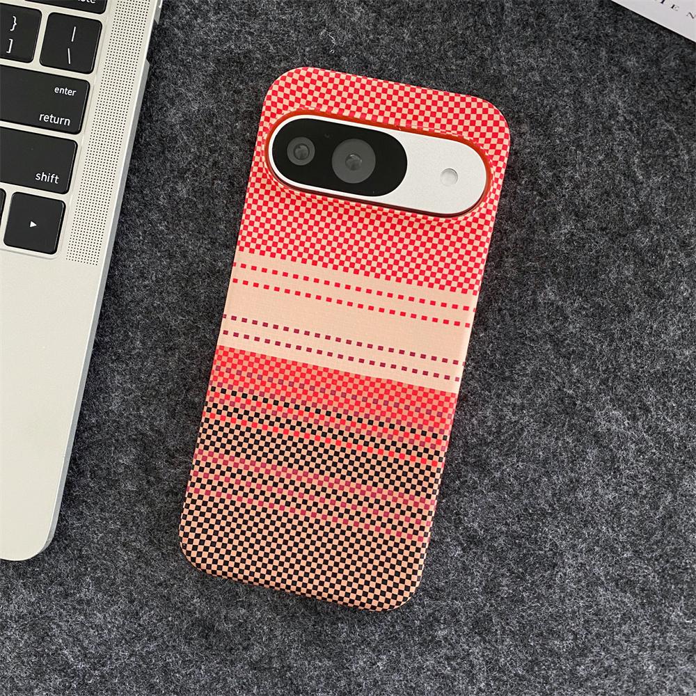 

Colorful Kevlar Pattern Magnetic Phone Case For Google Pixel 8 7 9 10 Pro XL For Magsafe Wireless Charging PC Hard Cover For Pixel 7