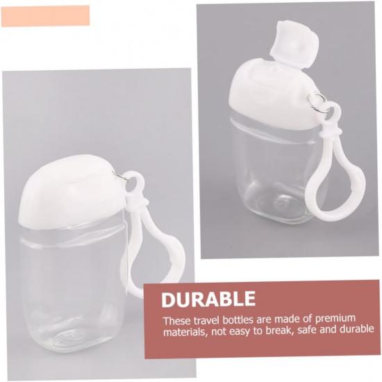 Mikinona Refillable Cosmetic Containers Set - 9PCS 30ML Portable Travel Size Bottles with Keychain - Cap Carrier Leakproof Plastic Bottles for