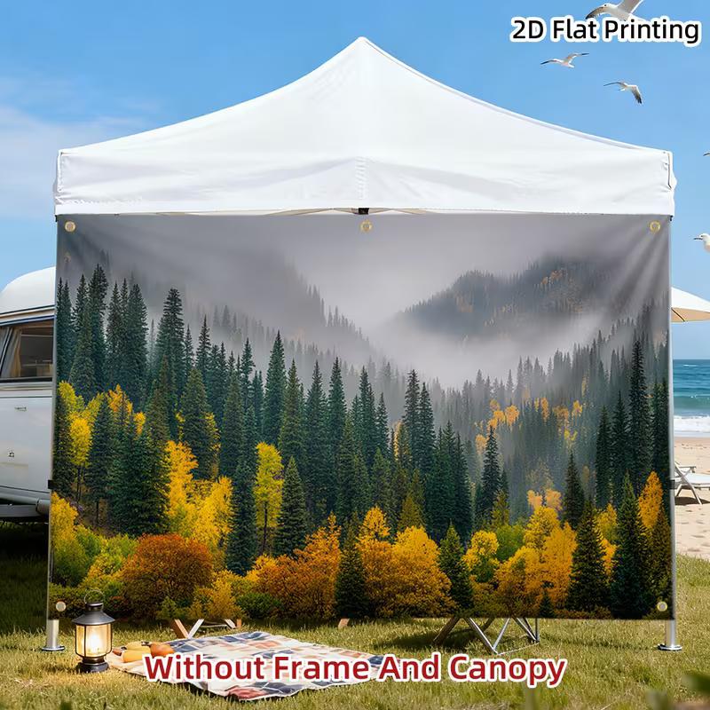 2D Autumn Woods Backdrop, Misty Forest Landscape Photography Background 47.2x31.5inch/120*80cm