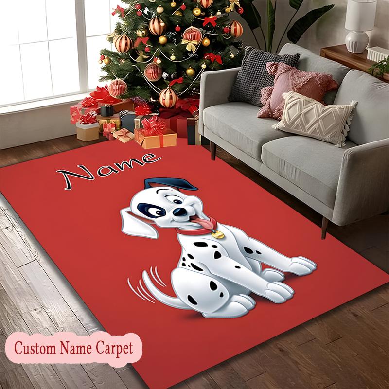 [1pc Dalmatian Carpet] Custom Name Area Rug for Home and Game Room Use, Soft Indoor Sofa Chair Mat
