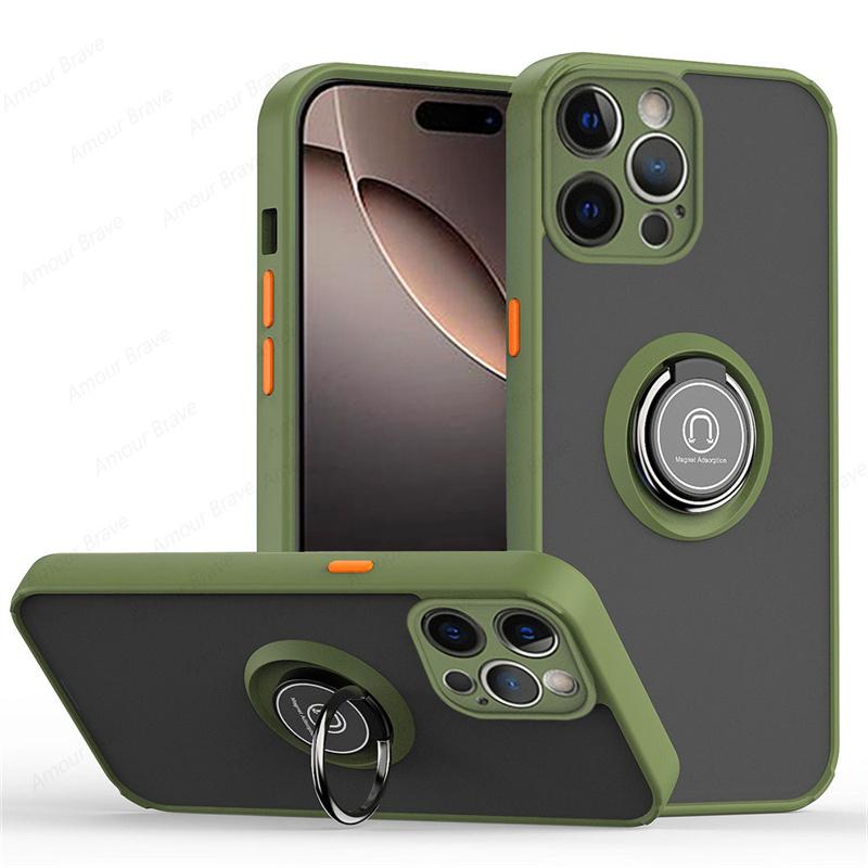 Magnetic Shockproof Case For IPhone 16 14 11 12 13 15 Pro Max Mini X XR 16Plus Ring Holder Cover For Iphone 17 Pro Max Air Cases