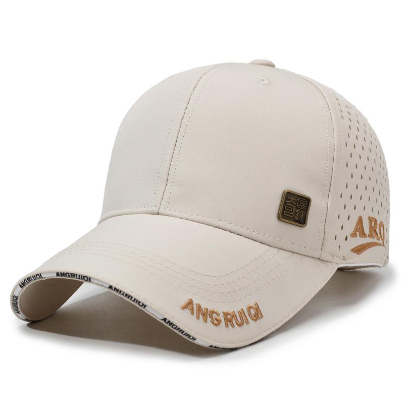 Men'S Breathable Baseball Cap Summer New Style Embroidered Letter Outdoor Casual Sun Protection Hat Duckbill Cap Polyester