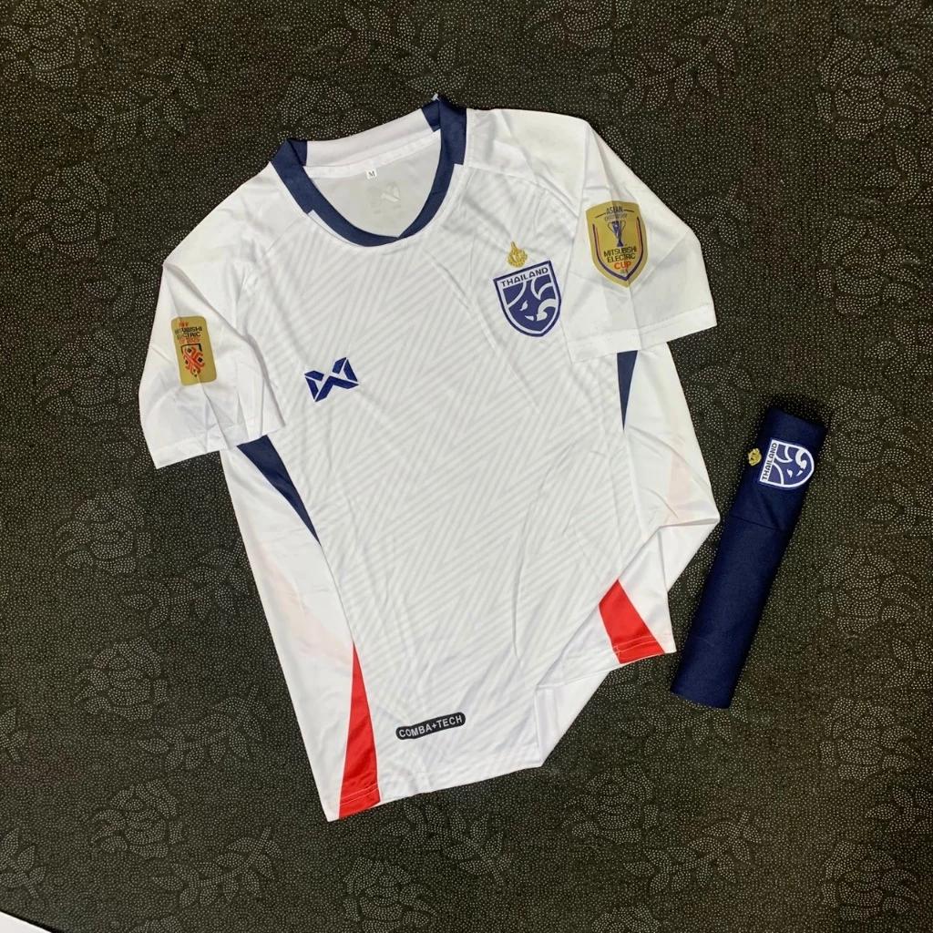 Thailand FOOTBALL SOCCER NATION TEAM JERSEY SHIRT HOME FAN Print V Neck Unisex Men Women Quick Dry Short Sleeve Uniform Elephant Logo Sport