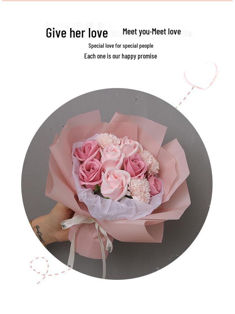 Preserved Rose & Carnation Bouquet - Perfect Birthday or Valentine's Gift for Mother, Teacher, or Girlfriend
