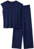 2026 Solid Color Knit Set: Sleeveless Top & Wide-Leg Crop Pants, Slim Fit, Round Neck