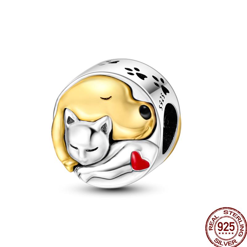 Copper Art Golden Zircon Saturn Flower Butterfly Charm Beads Suitable For 3Mm Original Bracelet Jewelry