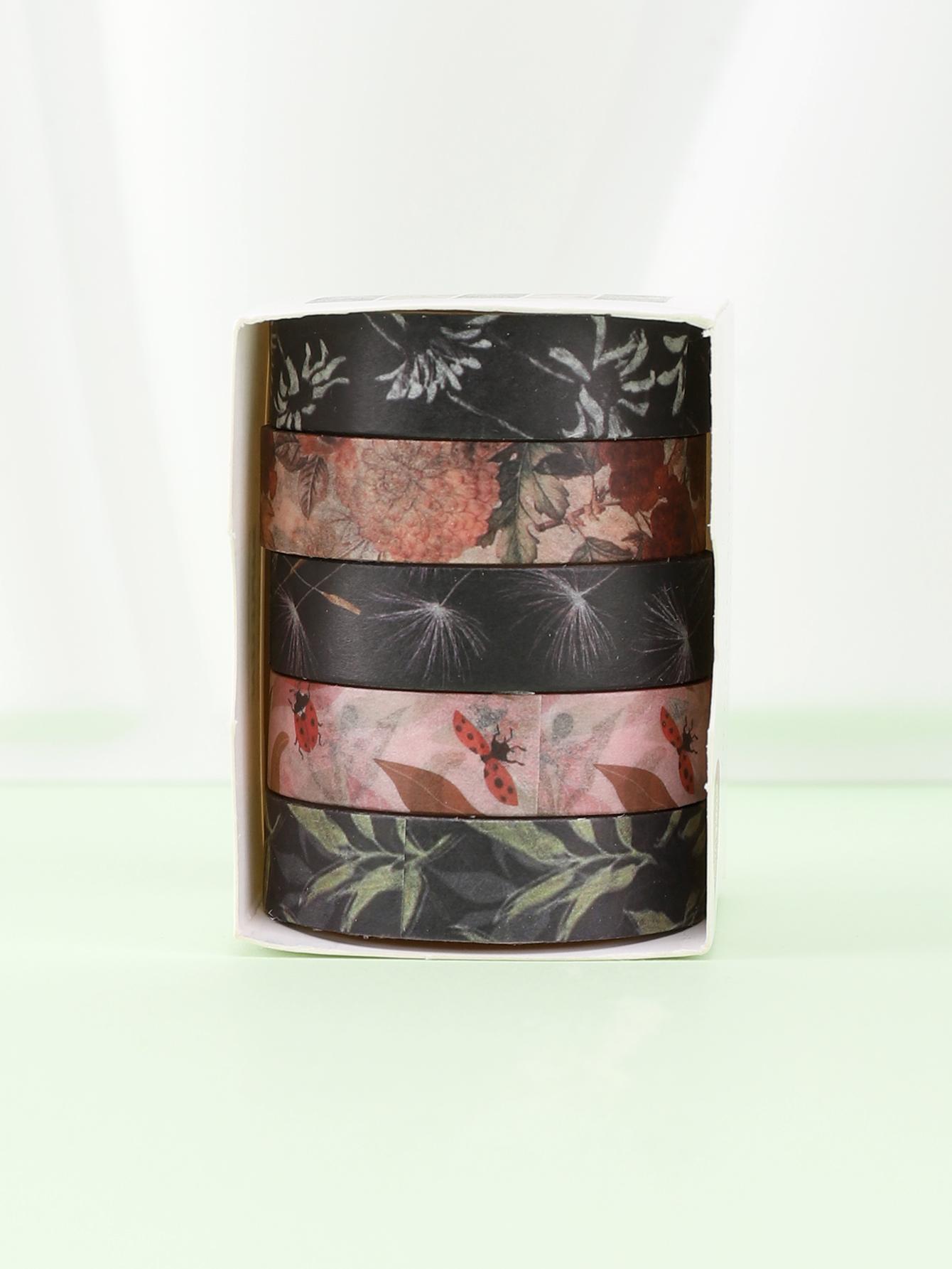 5rolls/box Plants washi tape Scrapbooking Stickers Supplies Aesthetic Masking tape school supplies Stationery Washi Tape set