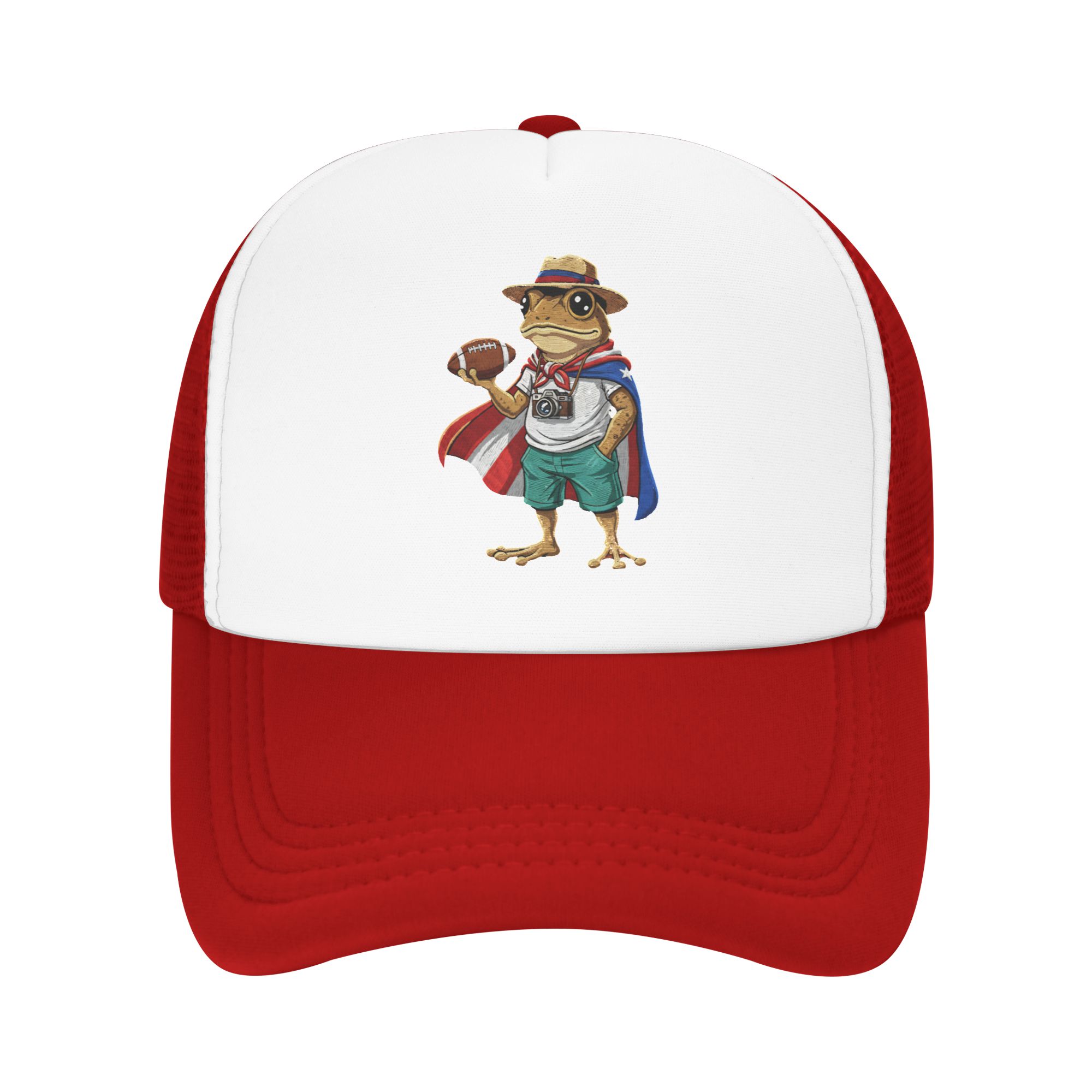 

Summer Sun Hats Puerto Rico Coqui Frog Funny Baseball Cap Sun Bads Bunnys Hot Sale Design Trucker Hat Couple Women Snapback Cap One Size красный