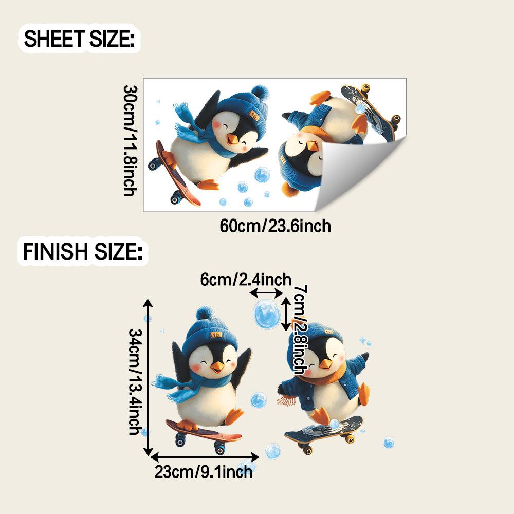 

Мультяшный мультфильм Пингвин Детская спальня Дом Фон Настенные декоративные наклейки