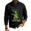 Men's V-neck Long Sleeve Ribbed Knit Pullover