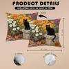 Floral Black Cat Pillow Cover 18x18, Cat Lovers Gifts for Women, Garden Cats Decorative Pillowcase for Home Bedroom Living Room