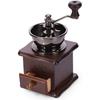 Wooden Manual Coffee Grinder Vintage Style Hand Coffee Mill Burr Coffee Grinder with Ceramic Hand Crank,Wooden Manual Coffee Grinder Cleaning Brush,