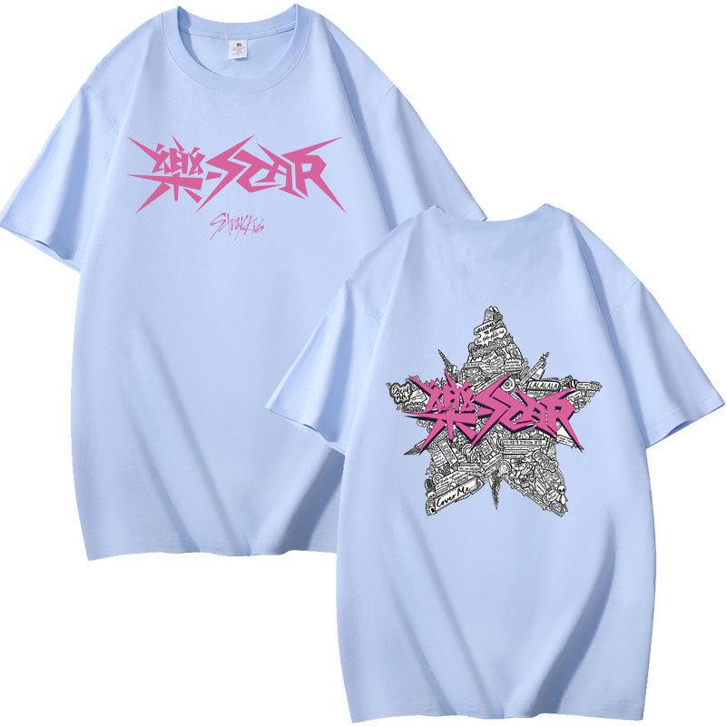 Stray Kids Hakimiyetli Baskılı Yazlık Kısa Kollu Tişört Pamuklu Bol