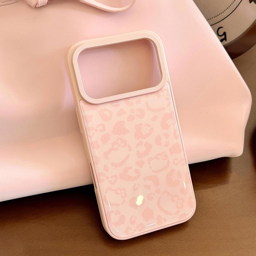 Pink Leopard Print Phone Case for iPhone 15, iPhone 16, iPhone 17 Pro Max