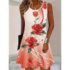 Lucky Four-Leaf Clover Print Sleeveless Dress Black with Green Golden Swirls Dresse Woman Summer Casual Oversized Woman Clothing