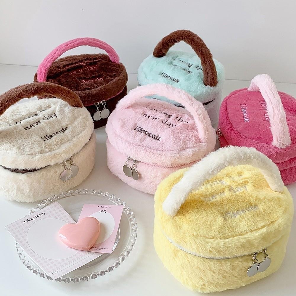 Fashion Plush Plush Cosmetic Bag Travel Organizer Cosmetic Makeup Bags Large Capacity Wash Pouch Storage Toiletry Bag Student