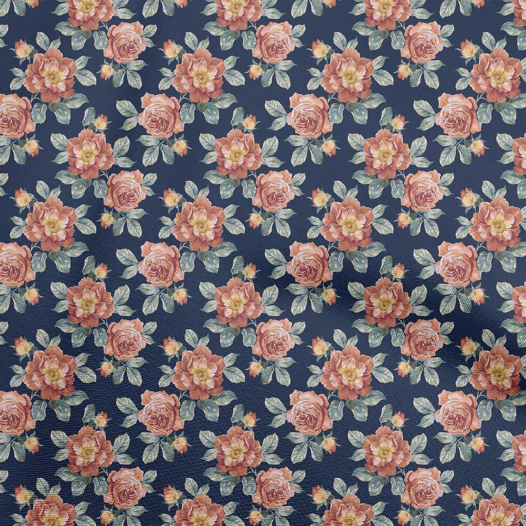oneOone Georgette Viscose Black Fabric Florals Sewing Material Print Fabric By The Yard 42 Inch