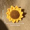 10pcs Handmade Crochet Sunflower Decorations,Yellow Floral Charm with Brown Center–Suitable for DIY Crafts,Keychains&Accessories