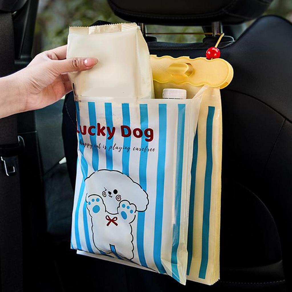 20PCS Dog Design Car Trash Bags, Leak-Proof Back Seat Waste Pouch for SUV RV Interior, Travel Camping Outdoor Auto Garbage Bag