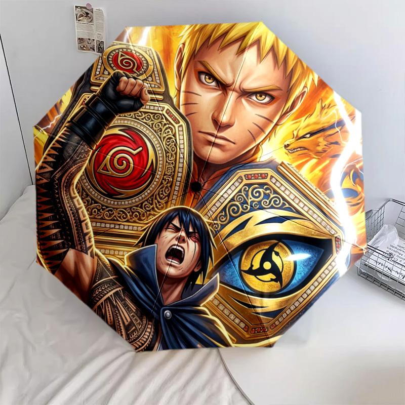 1 Stück Automatischer Faltregenschirm - Naruto-Muster Tragbares faltbares Design Mit 8 Rippen Weihnachts-Geburtstagsgeschenke