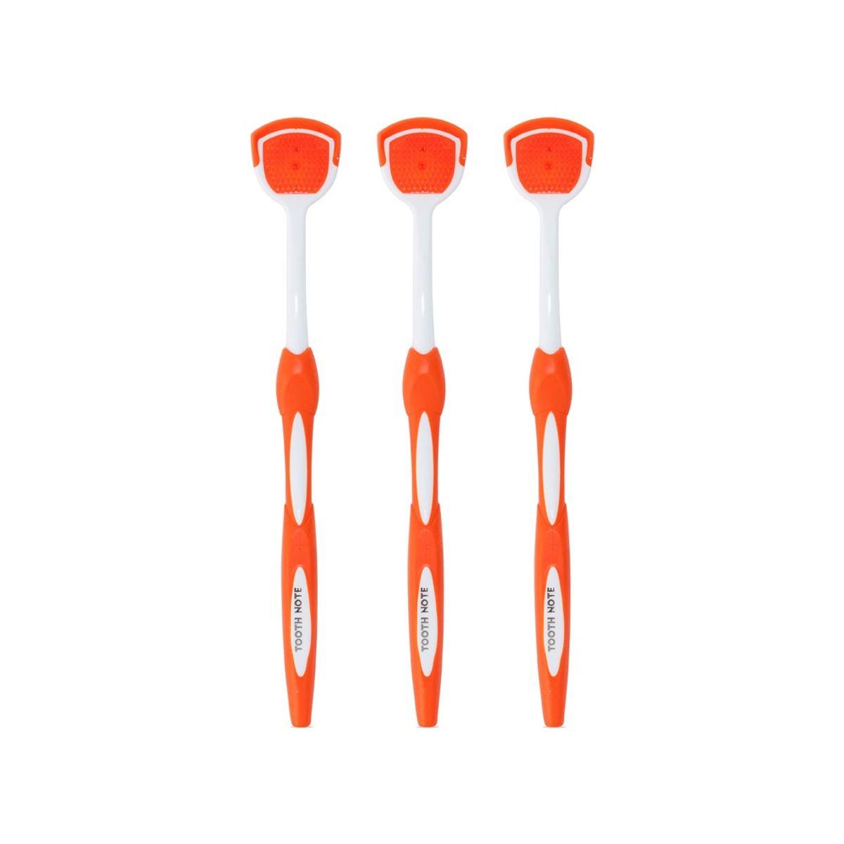 Toothnote Tongue Coating Removal, Bad Breath Improvement Tongue Cleaner Orange 3 Pieces