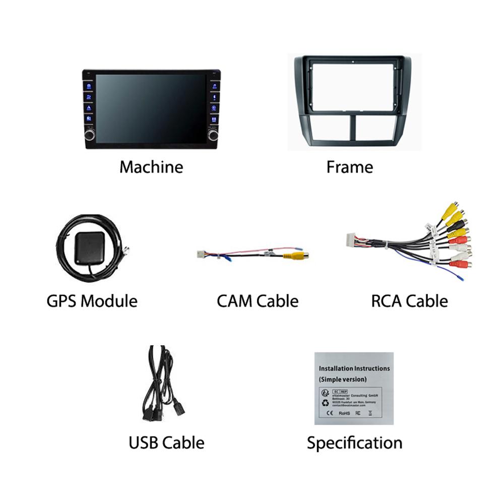 Android For Subaru Forester 3 Impreza 2007-2013 With Button Knob Car CarPlay Radio Video Multimedia GPS Player 2+32GB