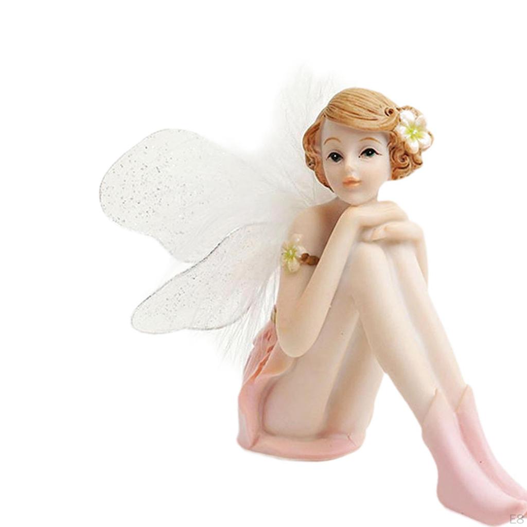 Figure Figurine Creative Desktop Ornament Resin Hand Painted Sculpture Girl Statue for House