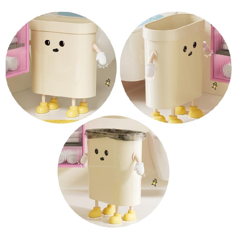 Functional Waste Bin Practical Office Waste Bin Pressure Rings Fixation Garbage Bin for Kitchen, Bathroom, Bedroom