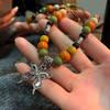 Ceramic Beaded Butterfly Pendant Necklace Female Niche Design High-end Collarbone Chain Famous Style Jewelry