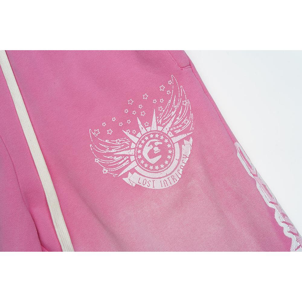 LOSTSHDWS Washed and Aged Pink, High-quality Pure Cotton, Fashionable and Trendy Brand Sanitary Pants and Pants