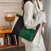 Color Block Tote Bag Large Capacity Handbag Stylish Commuter Shoulder Bag Tote Purse for Women Work Daily Life Parties Dating