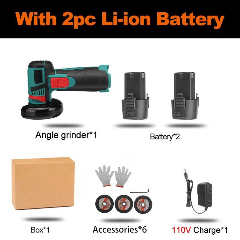 2500W Mini Brushless Angle Grinder Cordless Polishing Machine Diamond Cutter Rechargeable with Lithium Battery