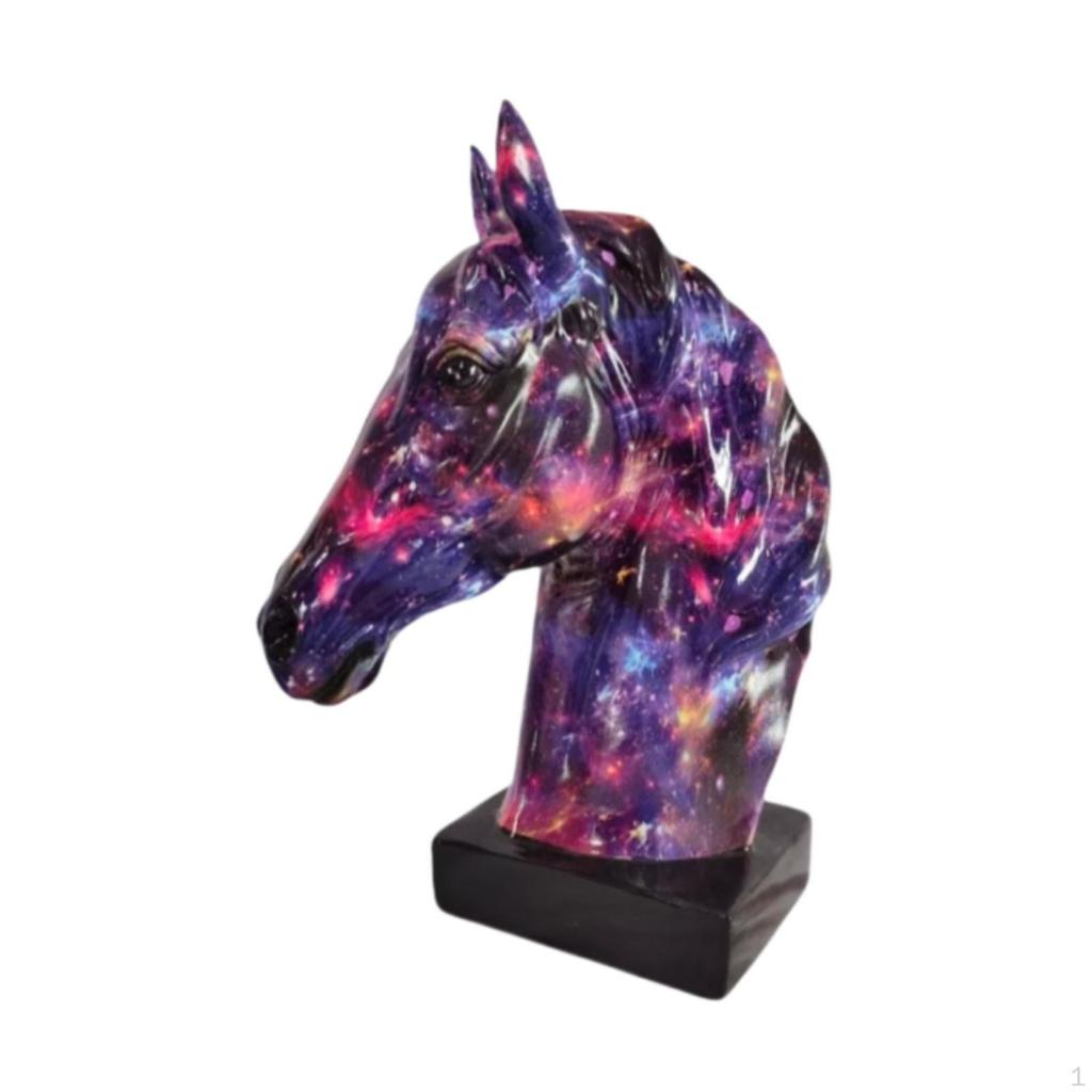 Equine Head Sculpture Home Accent Resin Figure for Living Space Office Decor