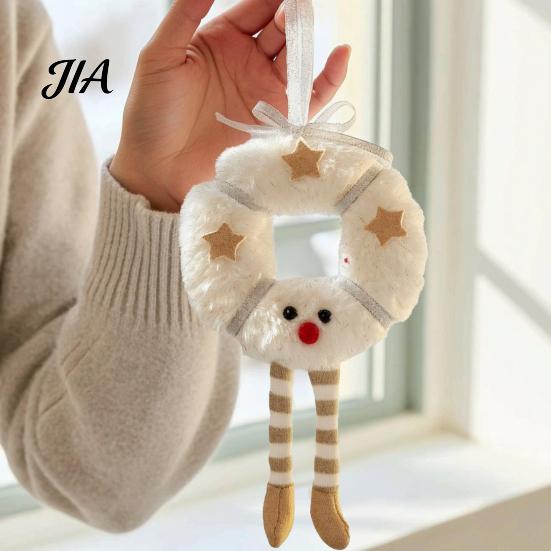 Cute Doll Pendants for Christmas Trees Fluffy Hanging Ornaments, Small Wreath/Tree Plush Pendant, Winter Xmas Soft Texture Tree Decorations Decoration